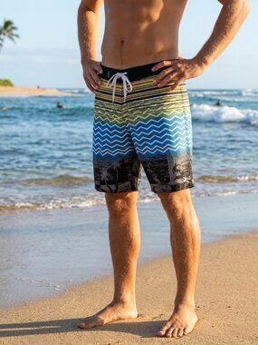 Pacific Surf Men's SZ XX-Large Multi-Color Surfer Print Vintage Surf Swim Trunks